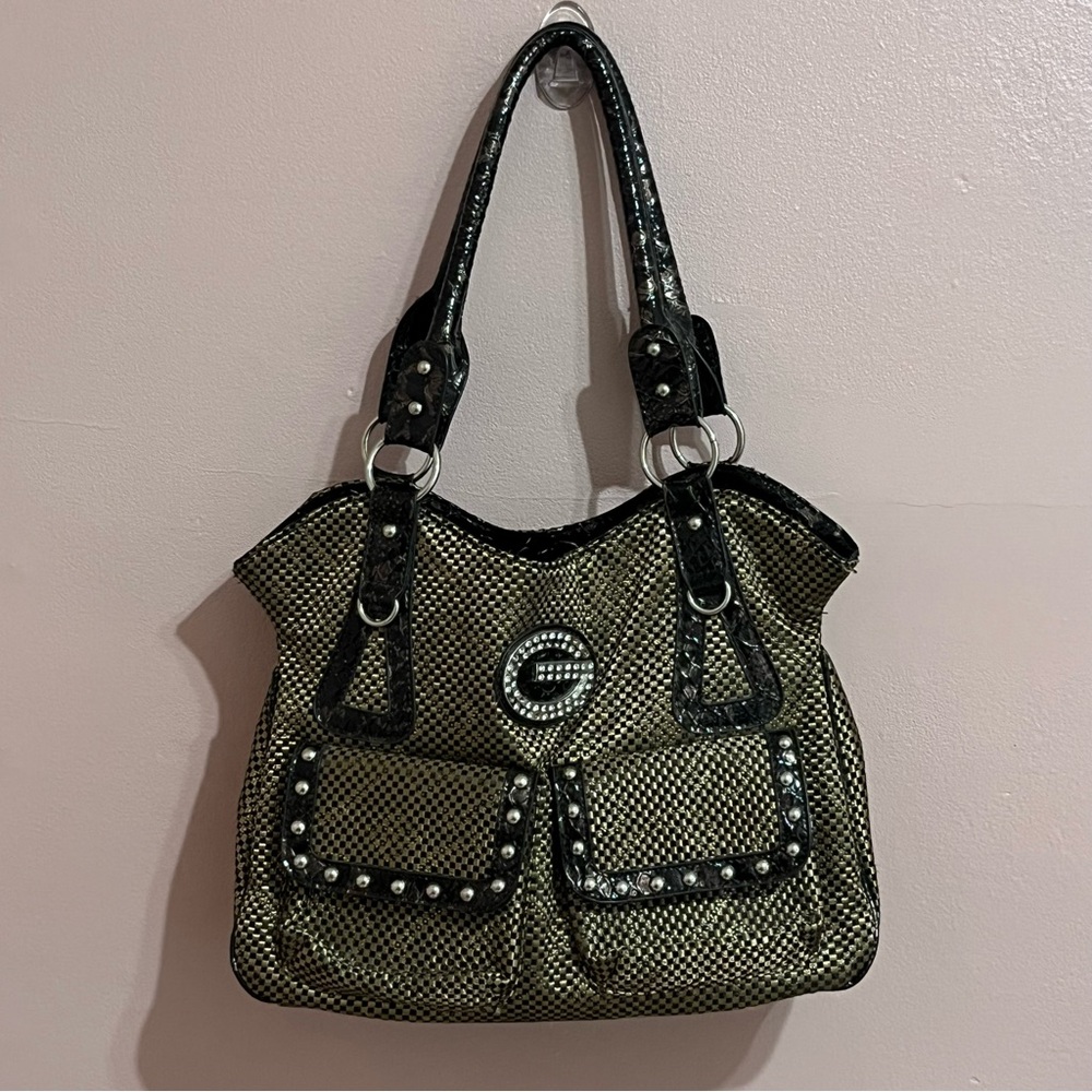 Stylish Black and Tan Women's Handbag